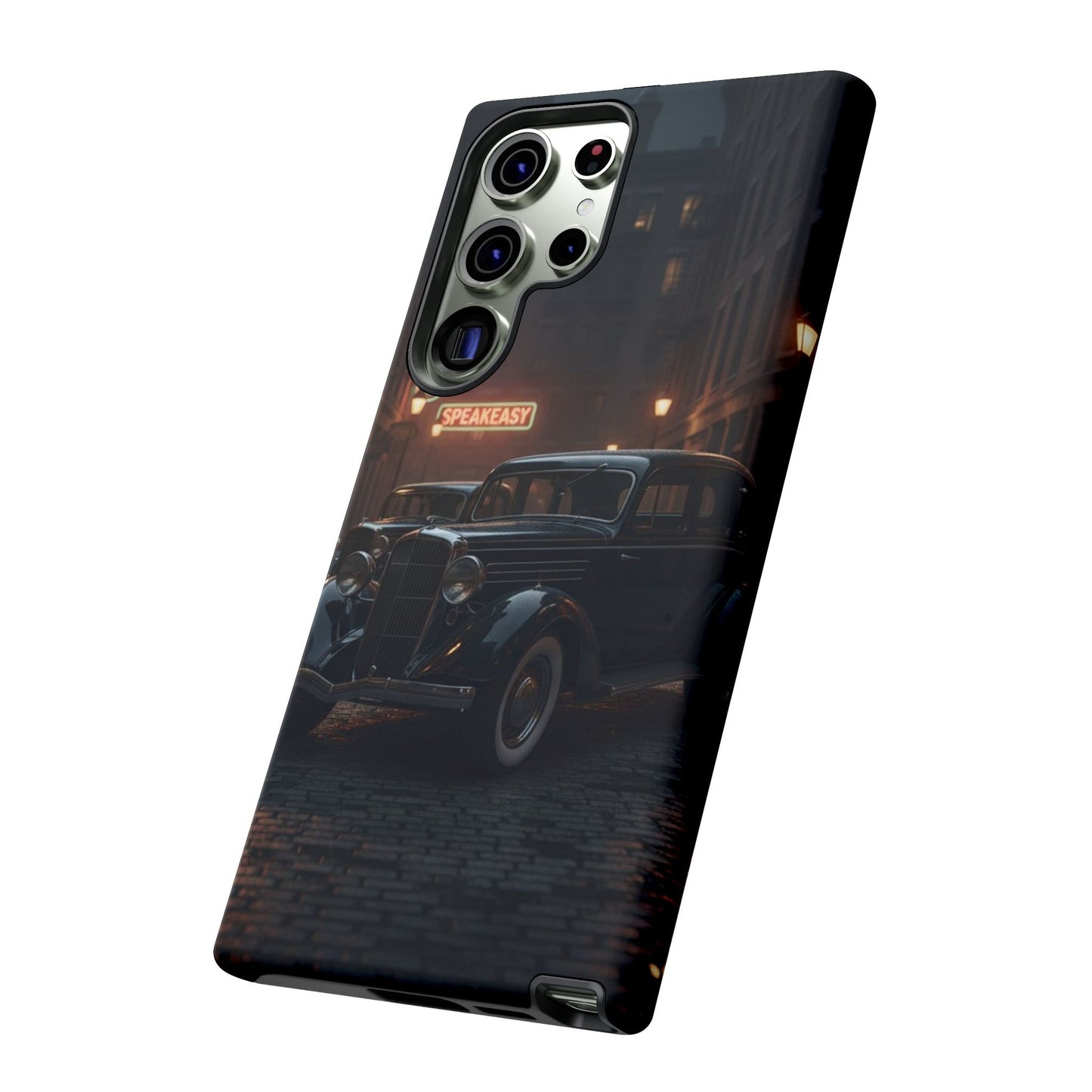 Vintage Classic Car Phone Case | Retro Noir Aesthetic | 1930s Street Scene Tough Case for iPhone & Samsung