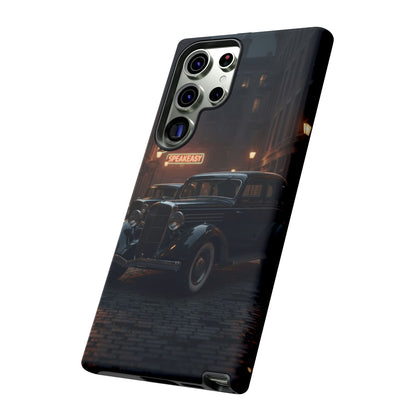Vintage Classic Car Phone Case | Retro Noir Aesthetic | 1930s Street Scene Tough Case for iPhone & Samsung