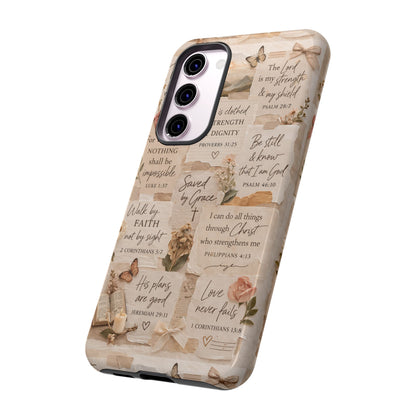 Christian Bible Verse Phone Case | Faith Scripture Aesthetic Floral Christian Case