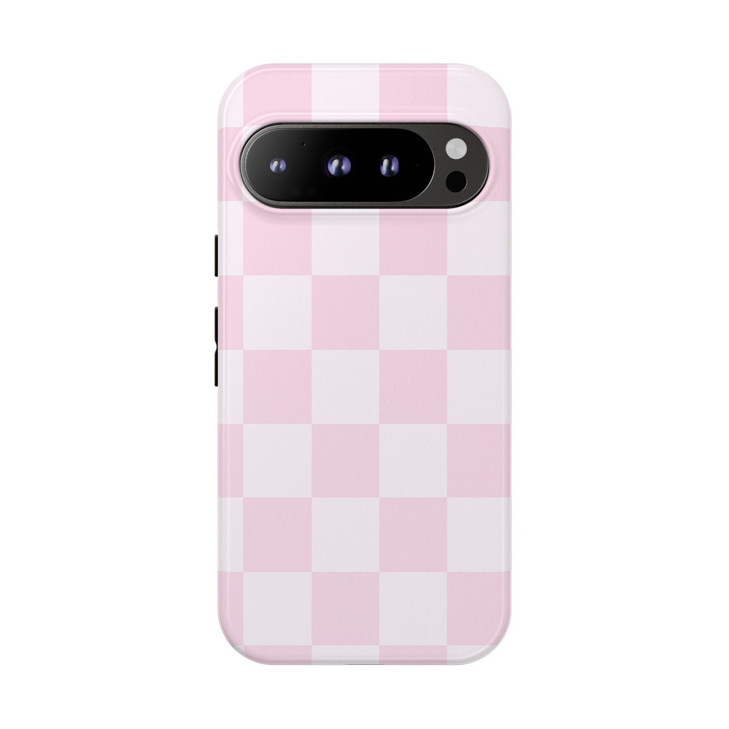 Light Pink Checkerboard Phone Case | Pastel Aesthetic Checkered iPhone & Samsung Tough Case