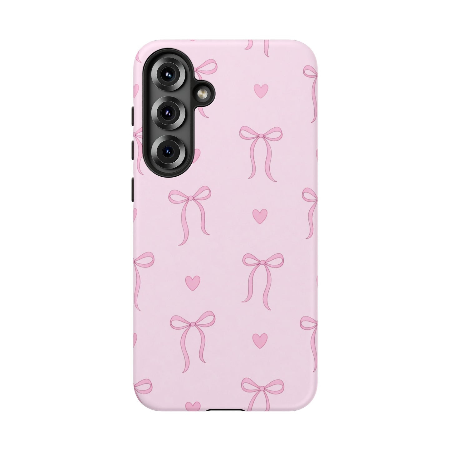 Pink Bow Heart Aesthetic Phone Case – Coquette Cute Tough Cover