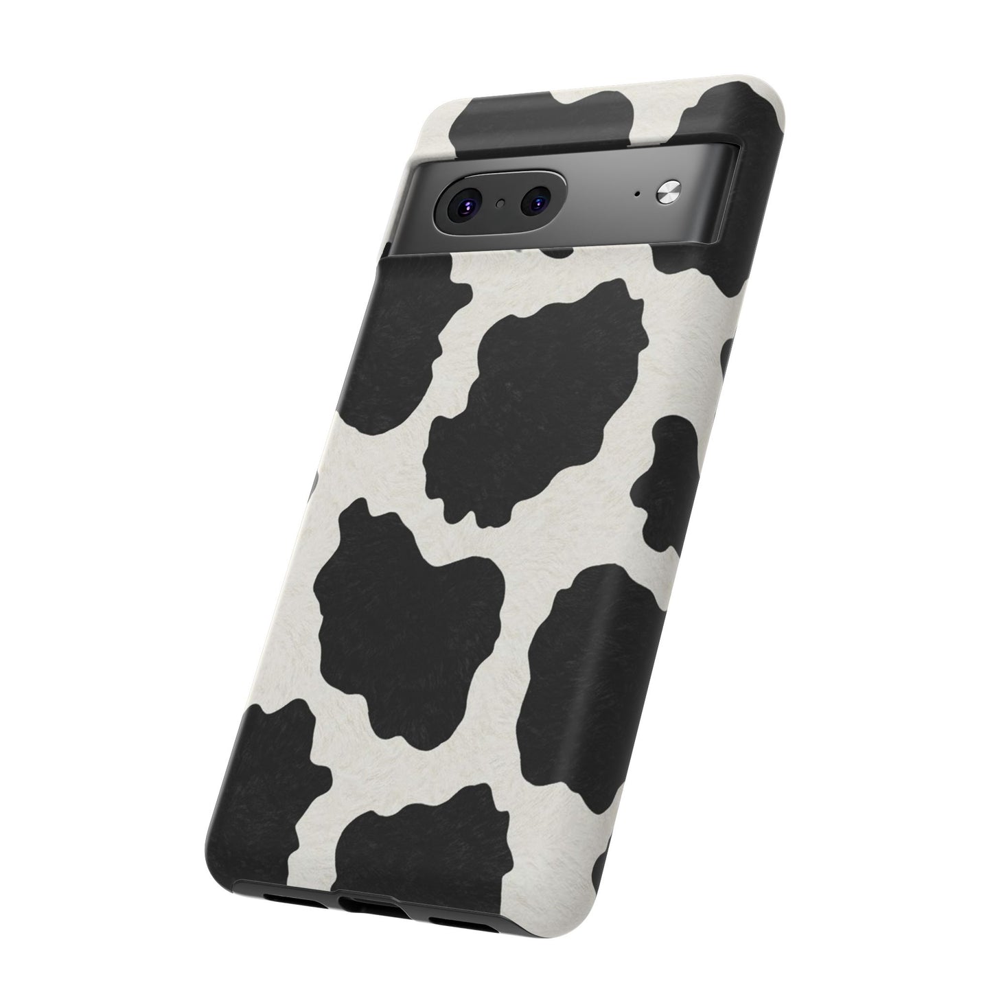 Black & White Cow Print Phone Case | Western Aesthetic iPhone & Samsung Tough Case