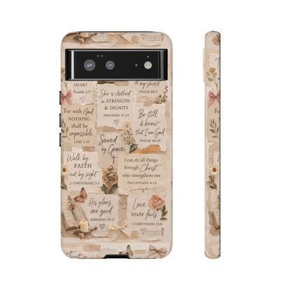 Christian Bible Verse Phone Case | Faith Scripture Aesthetic Floral Christian Case