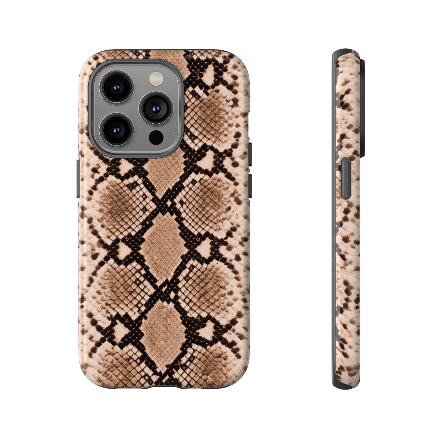 Snake Print Phone Case – Brown Python Pattern Slim Protective Cover for Iphone, Samsung Galaxy and Pixel