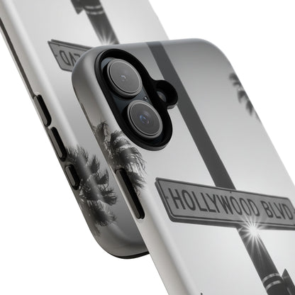 Hollywood Blvd Phone Case | Vintage Los Angeles Street Sign | Black & White LA Aesthetic