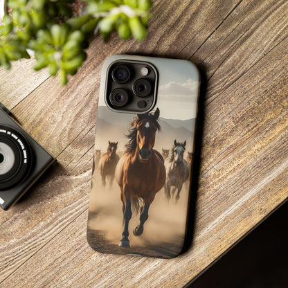 Running Horses Phone Case | Wild Mustang Herd Tough Protective Cover