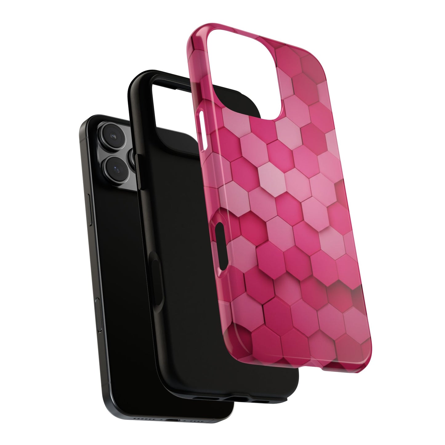 Hot Pink Hexagon Phone Case | Honeycomb Geometric Aesthetic | Cute Pink iPhone & Samsung Tough Protective Case