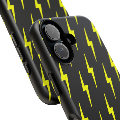Yellow Lightning Bolt Tough Phone Case | Bold Electric Pattern Case for Iphone, Samsung Galaxy and Pixel