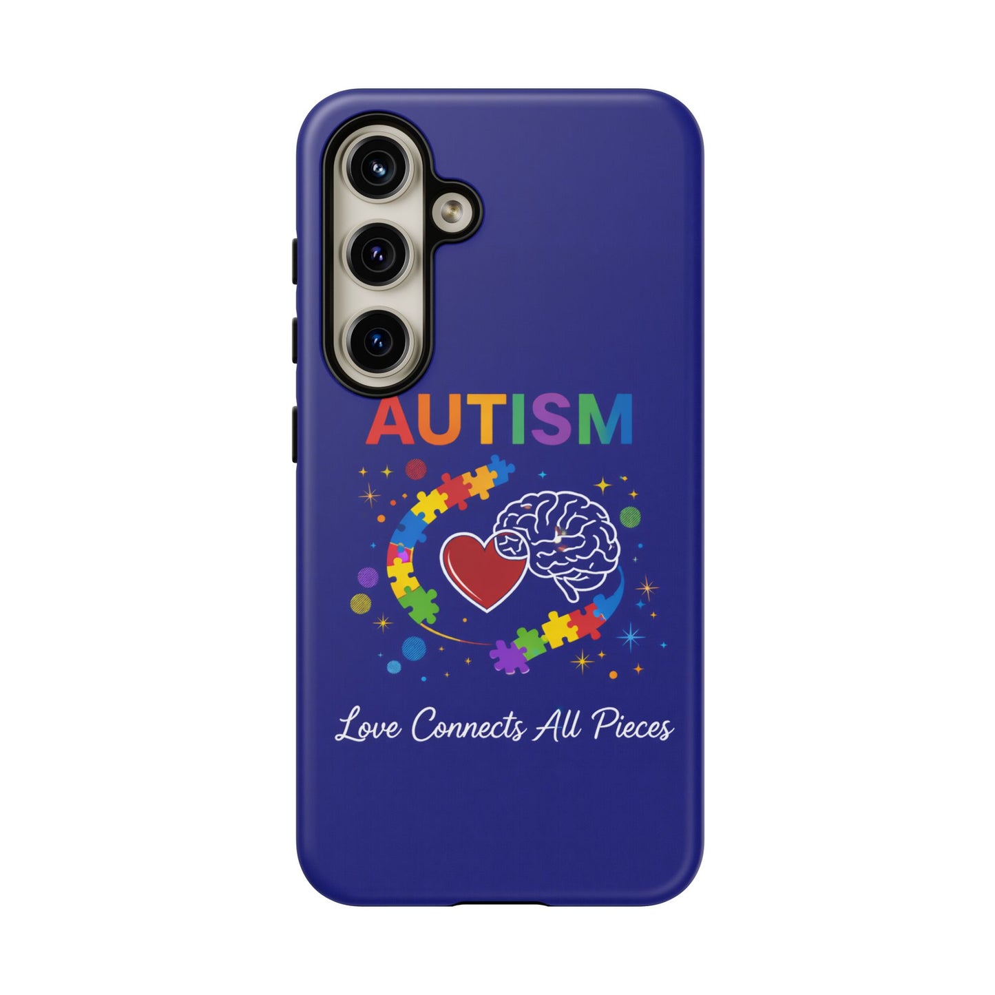Autism Awareness Tough Case – "Love Connects All Pieces" Phone Case for Iphone, Samsung Galaxy and Pixel