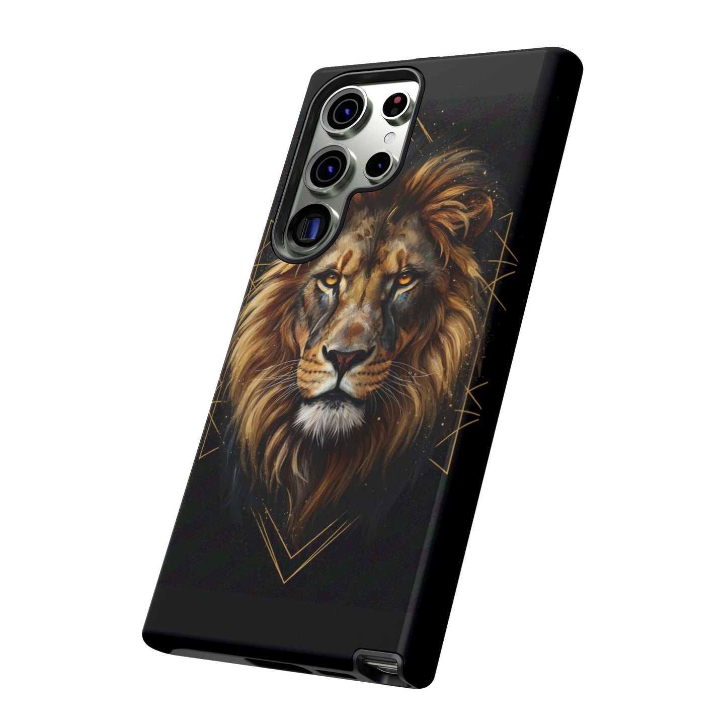 Majestic Lion Phone Case – Black Gold Luxury Lion Art Tough Protective Case
