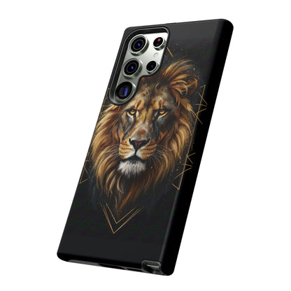 Majestic Lion Phone Case – Black Gold Luxury Lion Art Tough Protective Case
