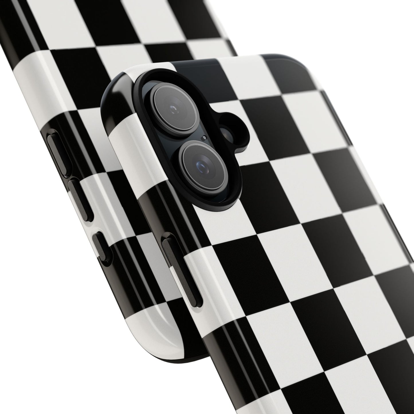 Black & White Checkerboard Phone Case – Classic Aesthetic Tough Protective Case