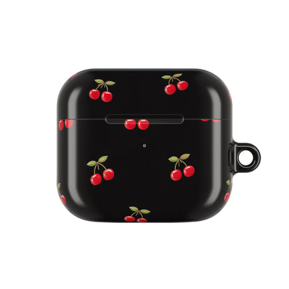 Cherry Pattern AirPod Case — Cute Black Cherry Protective Cover
