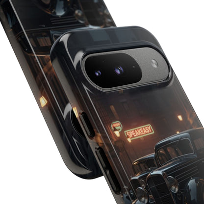 Vintage Classic Car Phone Case | Retro Noir Aesthetic | 1930s Street Scene Tough Case for iPhone & Samsung