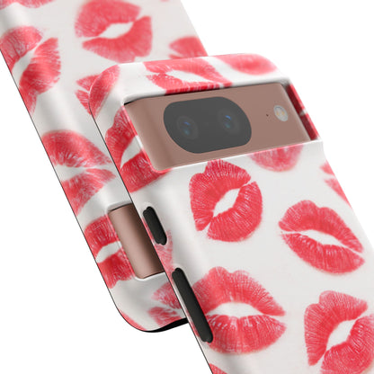 Red Lipstick Kiss Phone Case – Sexy Lip Print Pattern Tough Protective Cover