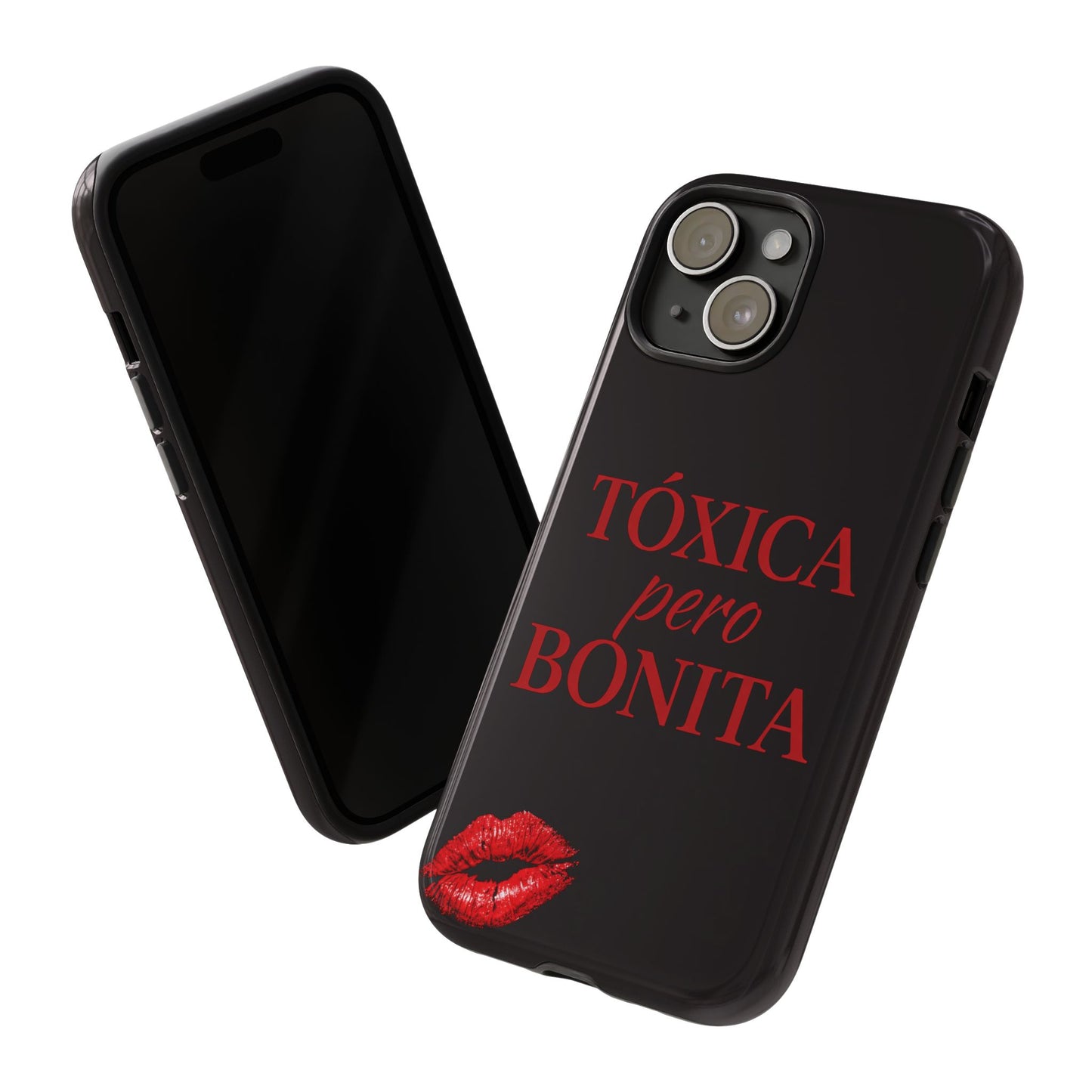 Toxica Pero Bonita Phone Case, Latina Quote Case, Red Lips Aesthetic, Spanish Saying Case, Trendy Tough Cover