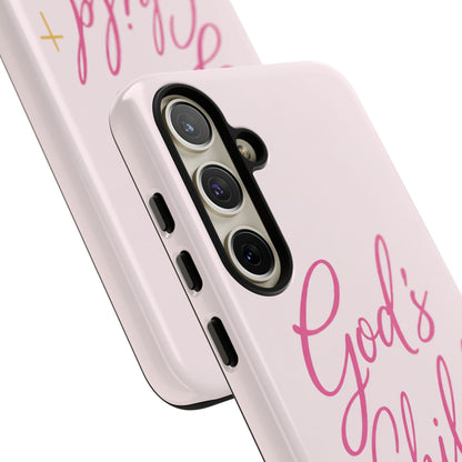 Gods Child Phone Case Christian Pink Aesthetic Tough iPhone Case