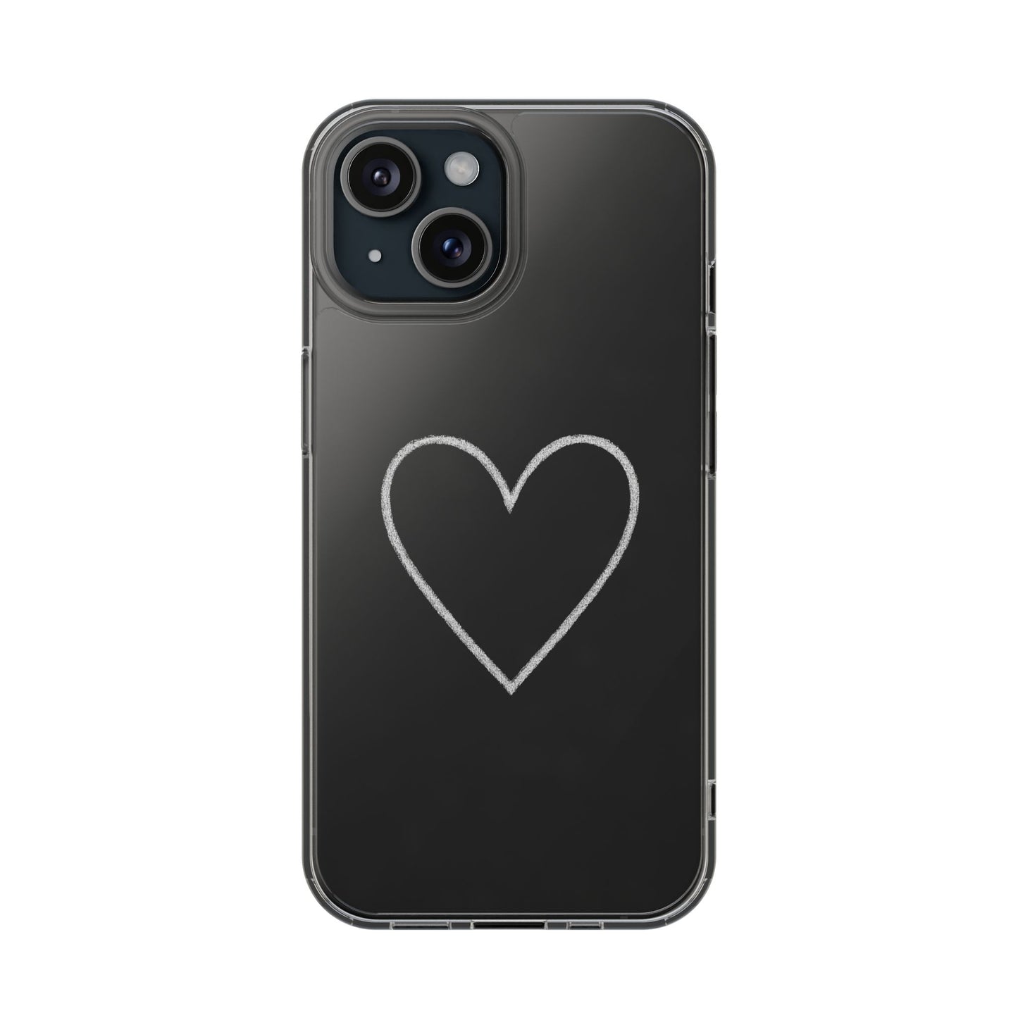 Minimal Hand-Drawn Heart Clear Phone Case | Aesthetic Clear Protective Case