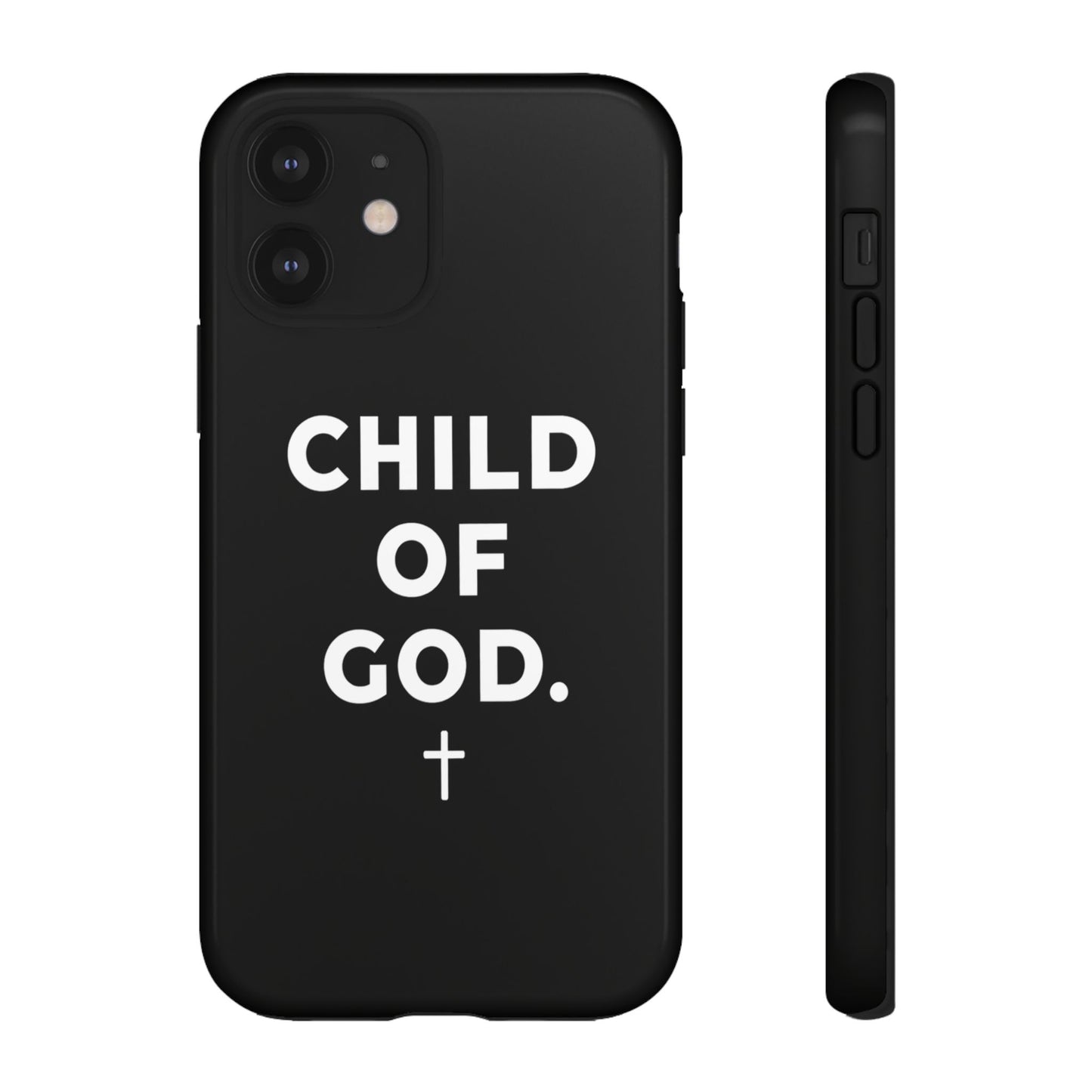 Child of God Phone Case Christian Black Aesthetic Cross Tough Cover