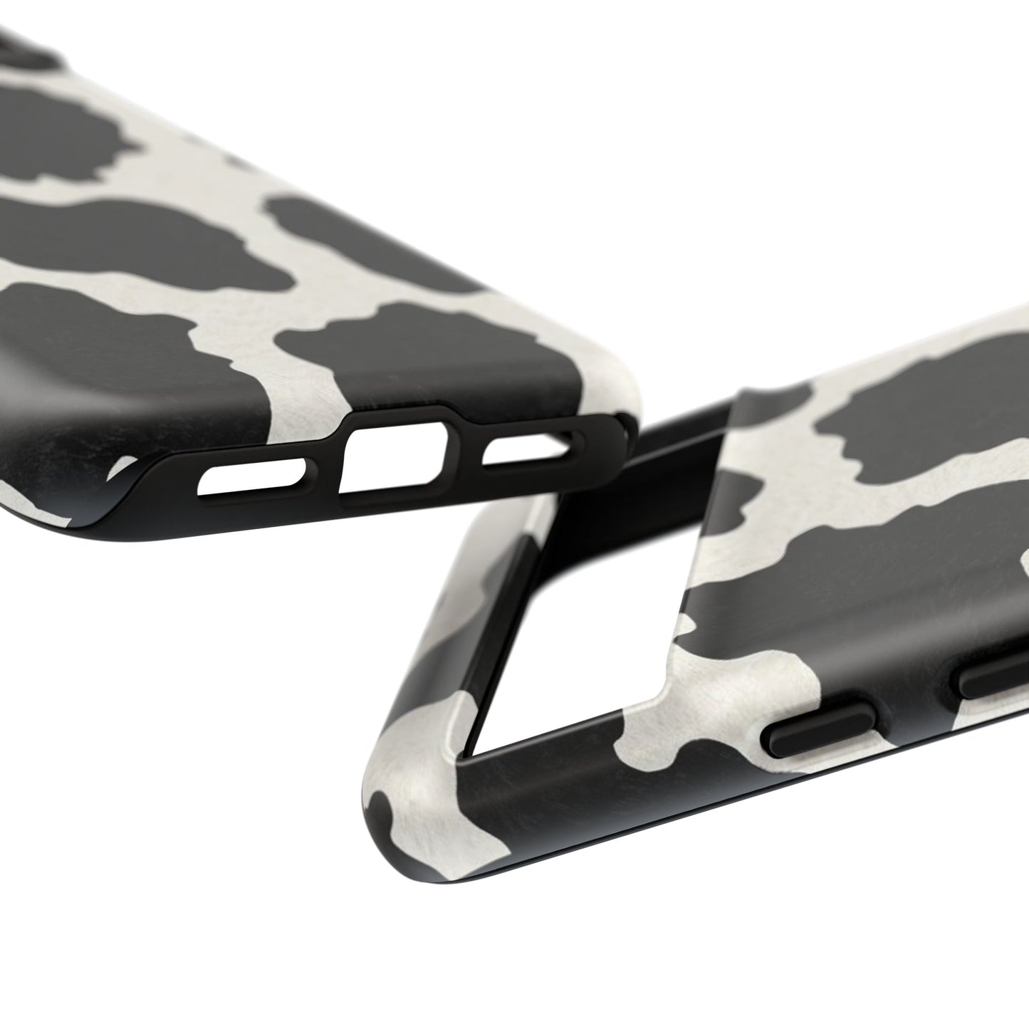 Black & White Cow Print Phone Case | Aesthetic Tough Protective Case