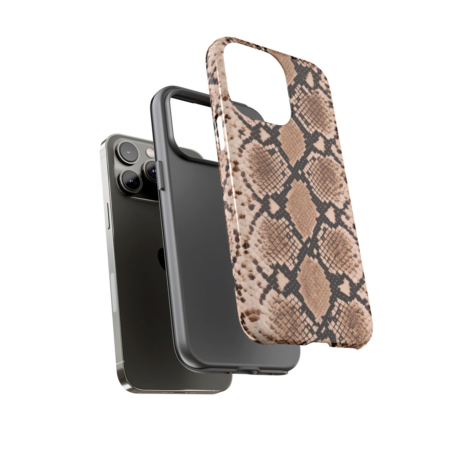 Snake Print Phone Case – Brown Python Pattern Slim Protective Cover for Iphone, Samsung Galaxy and Pixel