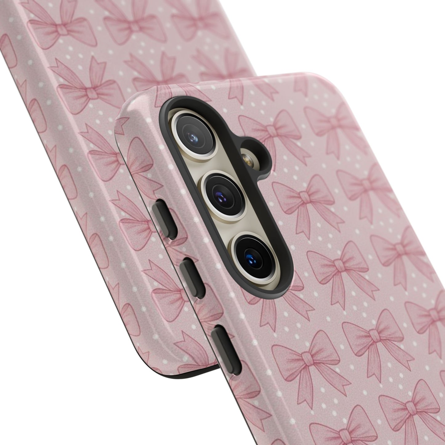Pink Bow Pattern Phone Case – Soft Coquette Aesthetic Tough Case