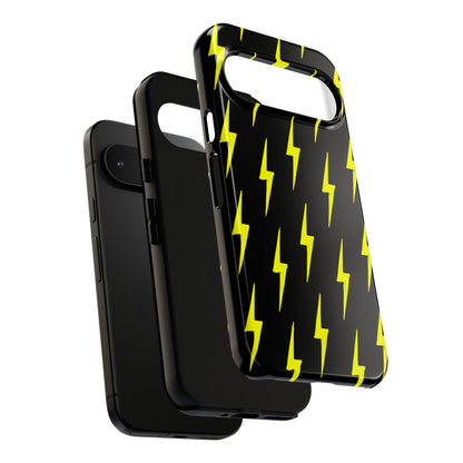 Yellow Lightning Bolt Tough Phone Case | Bold Electric Pattern Case for Iphone, Samsung Galaxy and Pixel