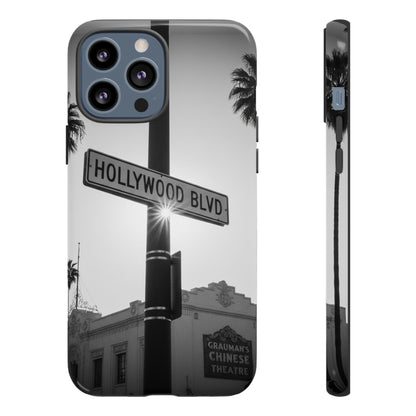 Hollywood Blvd Phone Case | Vintage Los Angeles Street Sign | Black & White LA Aesthetic