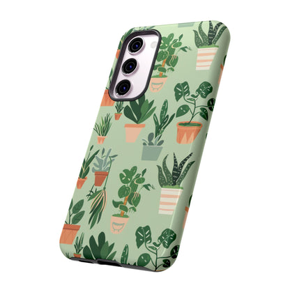 Plant Lover Phone Case | Cute Potted Plants Pattern | Botanical Aesthetic Tough Case