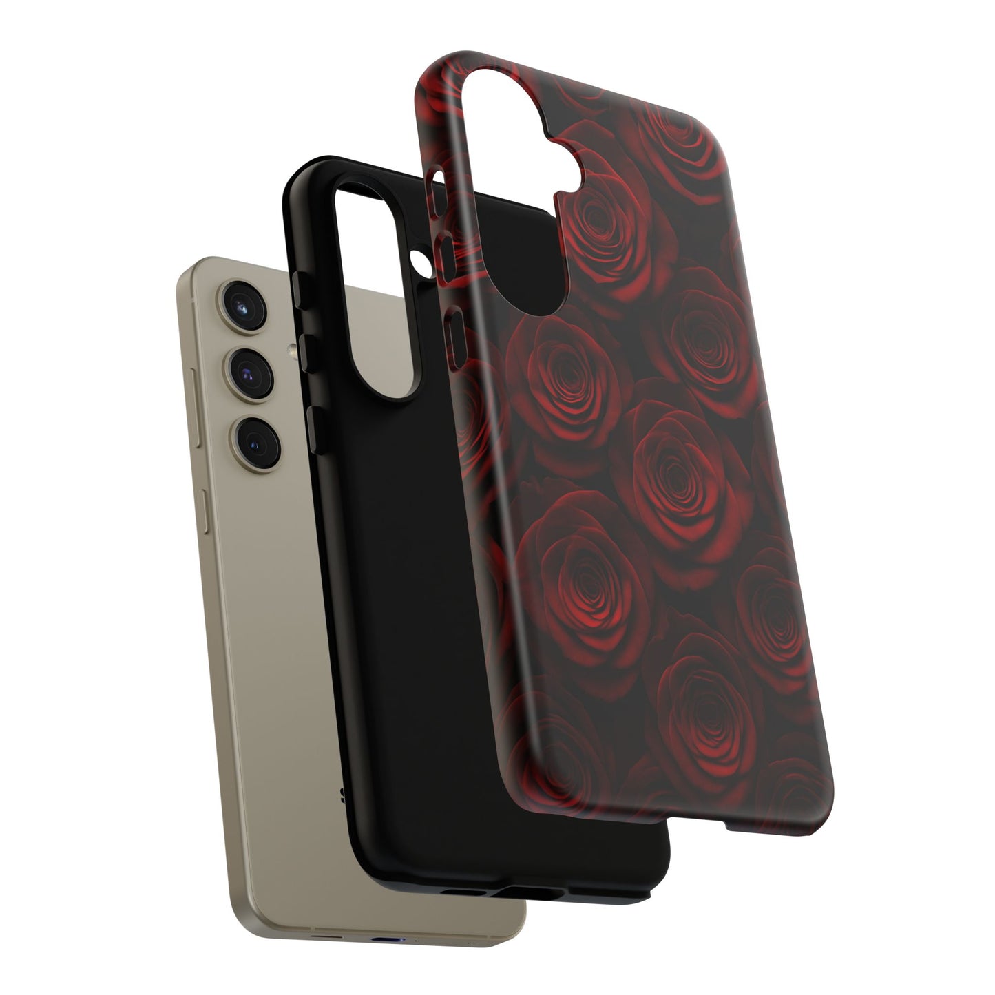 Dark Red Rose Phone Case – Gothic Floral Tough Case (iPhone, Samsung, Pixel)