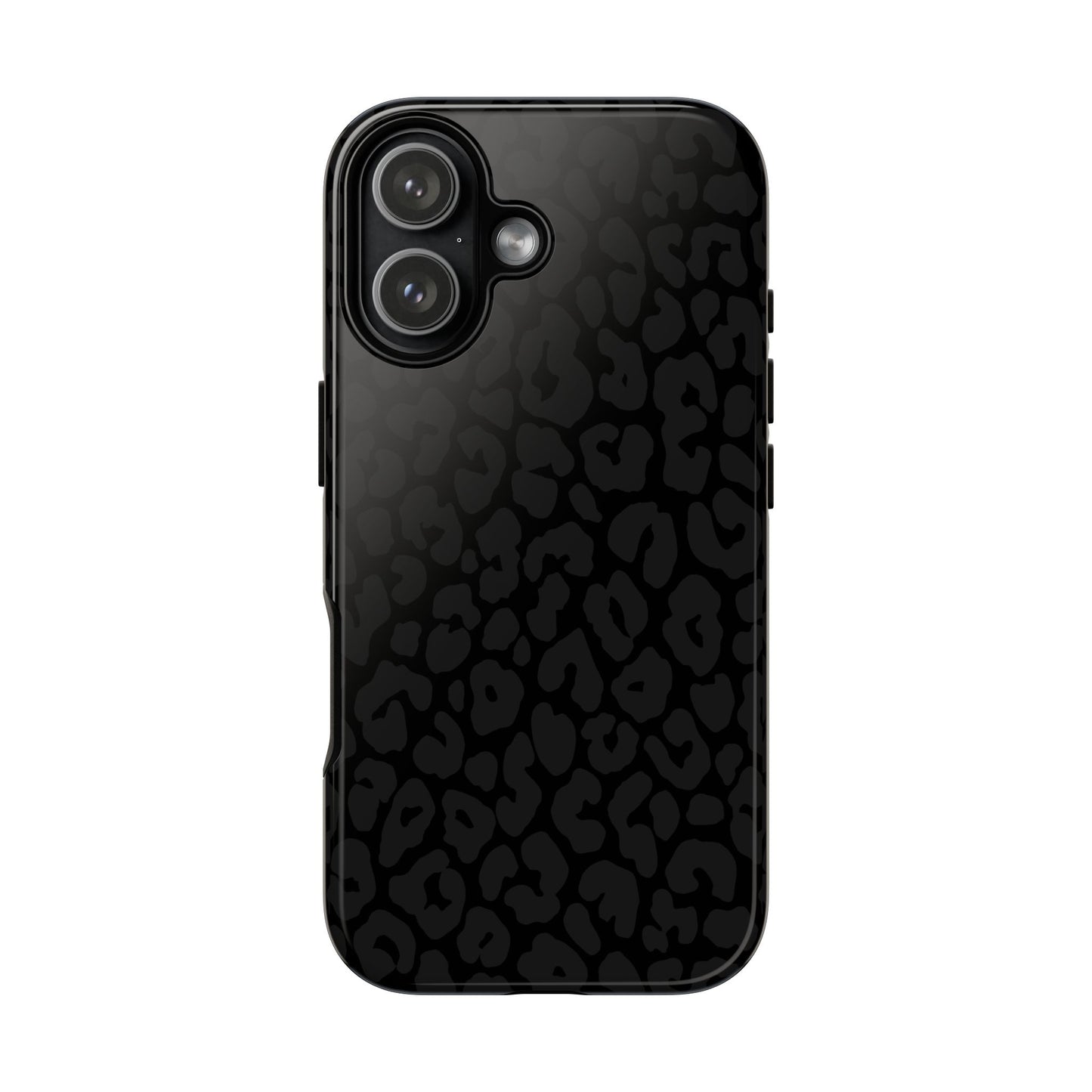 Black Leopard Phone Case | Black on Black Leopard Print Tough iPhone & Samsung Case | Matte or Glossy Protective Cover