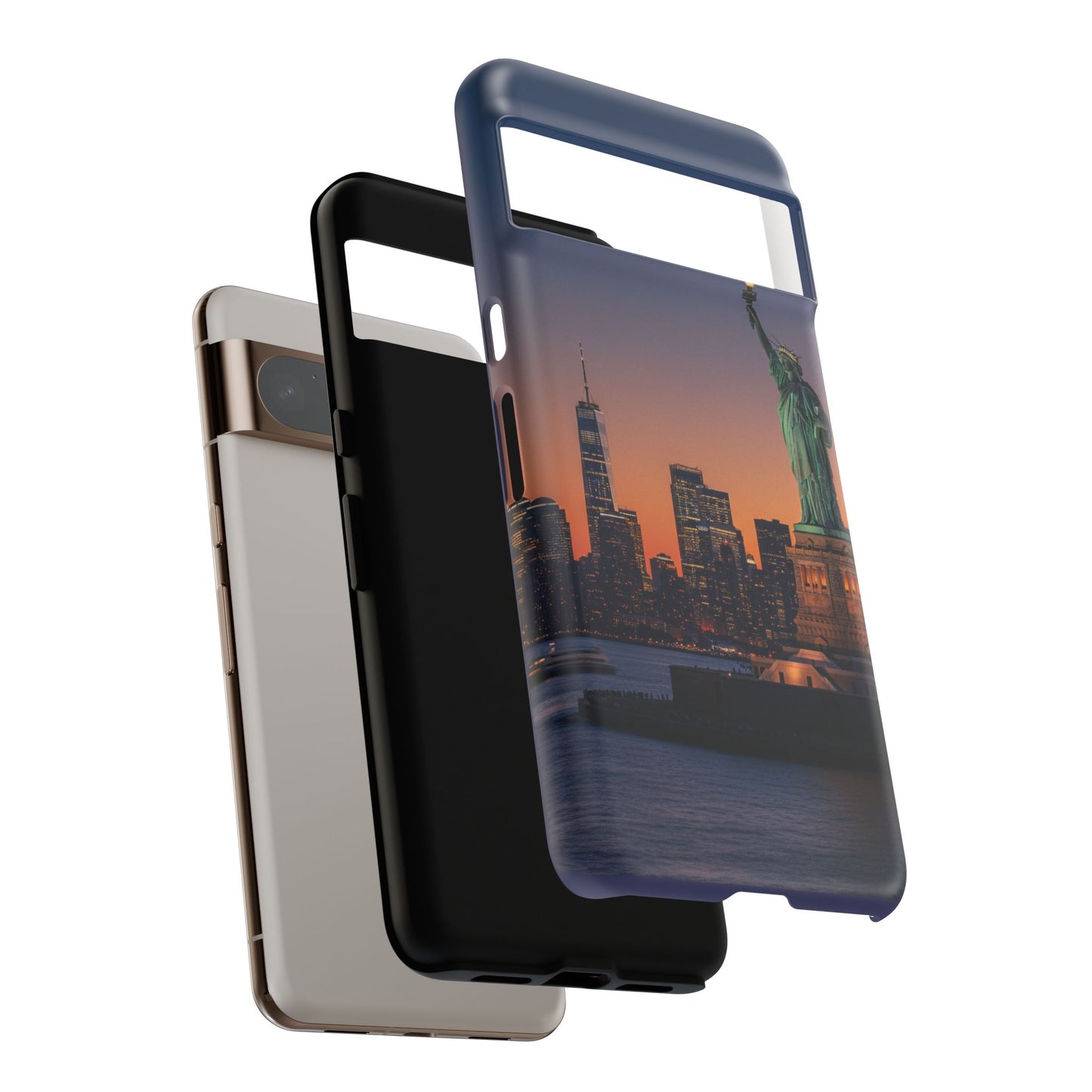 Statue of Liberty Sunset Phone Case – New York City Skyline Travel Aesthetic Tough Case
