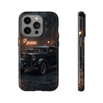 Vintage Classic Car Phone Case | Retro Noir Aesthetic | 1930s Street Scene Tough Case for iPhone & Samsung