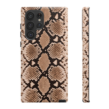 Snake Print Phone Case – Brown Python Pattern Slim Protective Cover for Iphone, Samsung Galaxy and Pixel