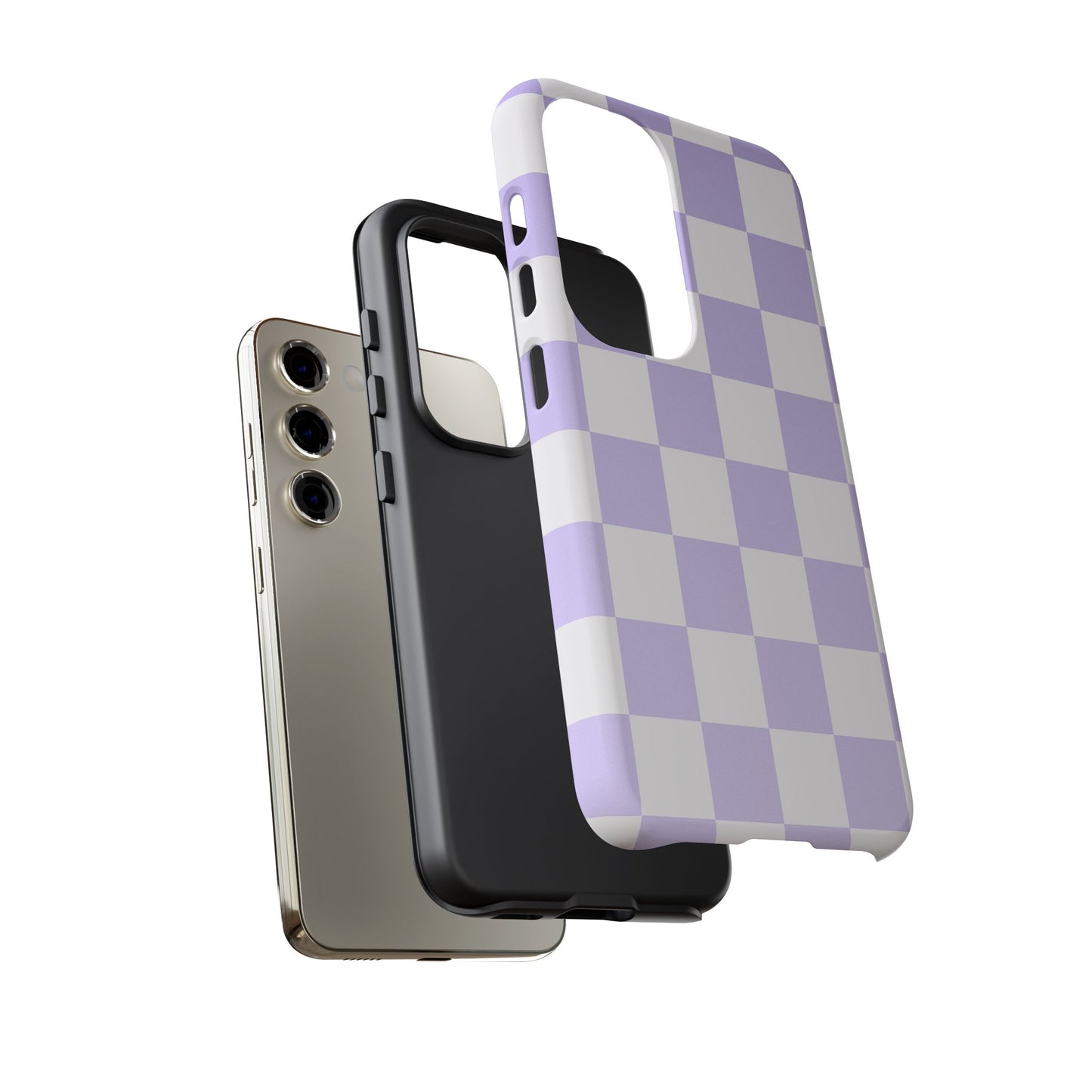 Lavender Checkerboard Phone Case | Pastel Aesthetic Tough Case