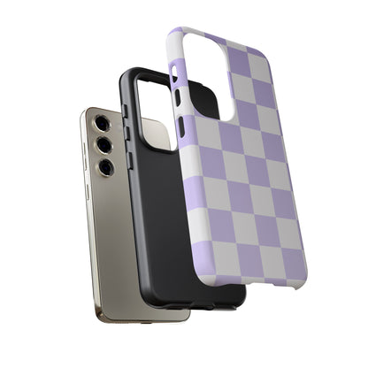 Lavender Checkerboard Phone Case | Pastel Aesthetic Tough Case