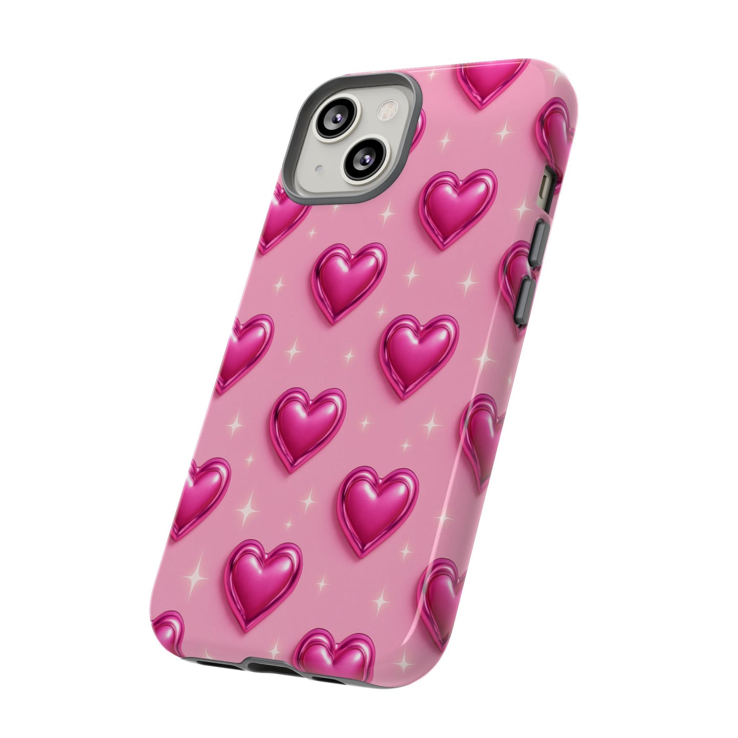 Pink Heart Pattern Phone Case | Tough Protective Case for Iphone, Samsung Galaxy and Pixel