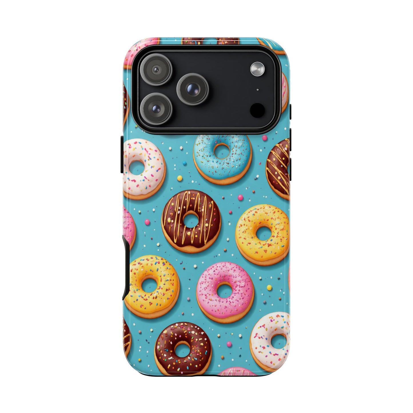 Cute Donut Pattern Phone Case – Colorful Sprinkles Dessert Design for Iphone, Samsung Galaxy and Pixel