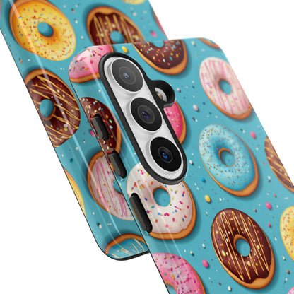 Cute Donut Pattern Phone Case – Colorful Sprinkles Dessert Design for Iphone, Samsung Galaxy and Pixel