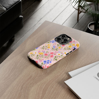 Wildflower Floral Phone Case Vintage Spring Meadow Tough Cover