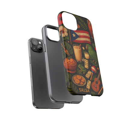 Puerto Rican Culture Phone Case | Boricua Icons Caribbean Aesthetic Tough Protective Case