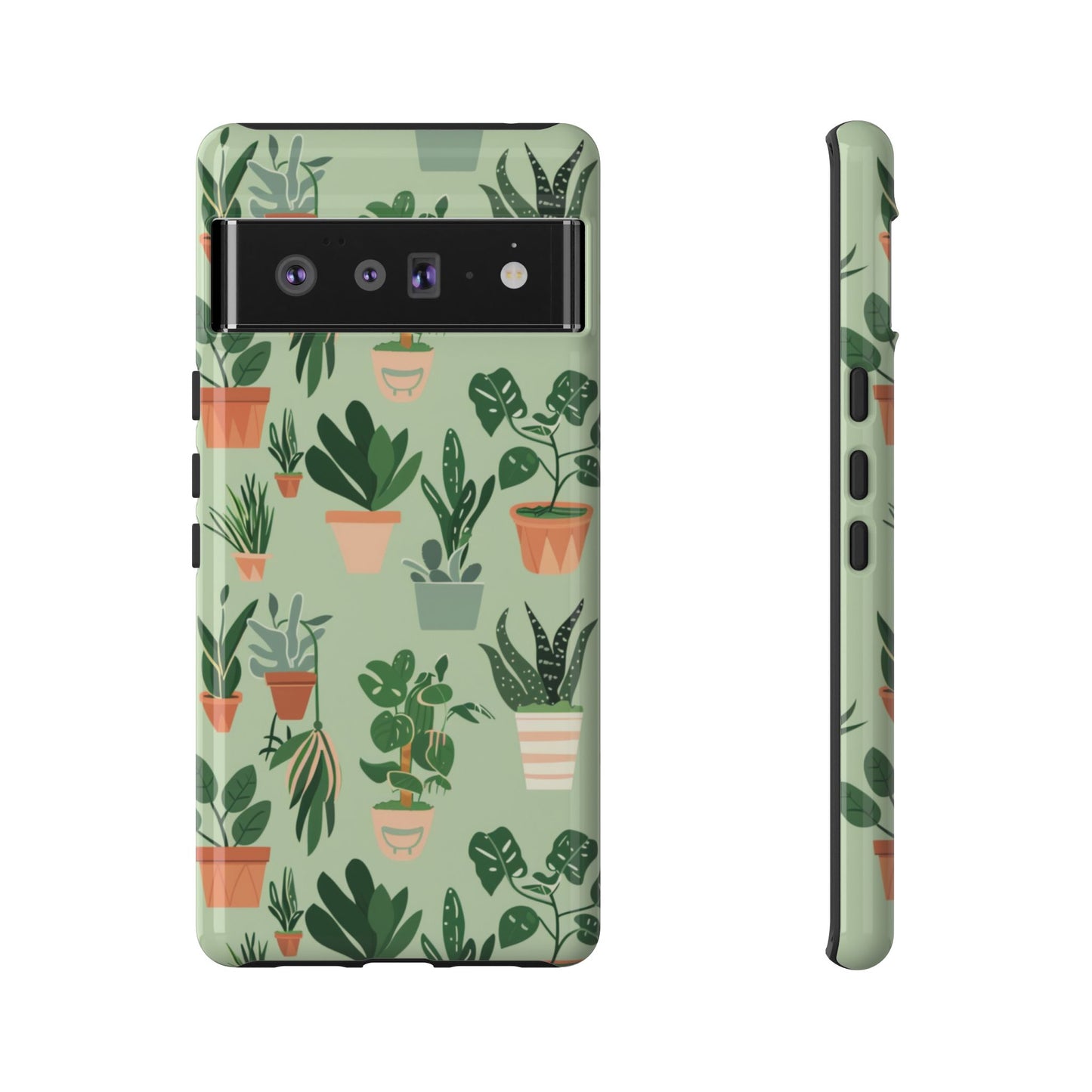 Plant Lover Phone Case | Cute Potted Plants Pattern | Botanical Aesthetic Tough Case