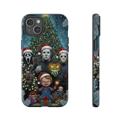 Christmas Horror Phone Case – Festive Slasher Collage Tough Case (iPhone, Samsung, Pixel)