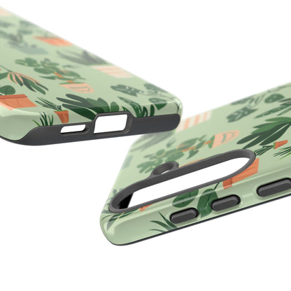 Plant Lover Phone Case | Cute Potted Plants Pattern | Botanical Aesthetic Tough Case
