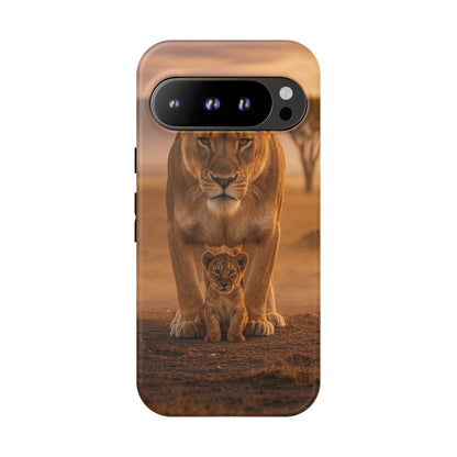 Lioness & Cub Phone Case | Safari Wildlife Tough Case for iPhone & Samsung