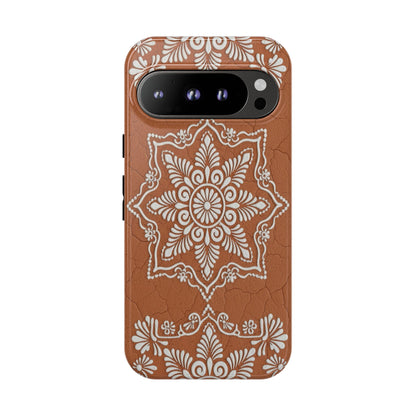 Talavera Terracotta Phone Case | Mexican Floral Pattern iPhone & Samsung Tough Case | Boho Clay Aesthetic Cover