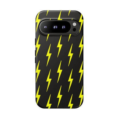 Yellow Lightning Bolt Tough Phone Case | Bold Electric Pattern Case for Iphone, Samsung Galaxy and Pixel