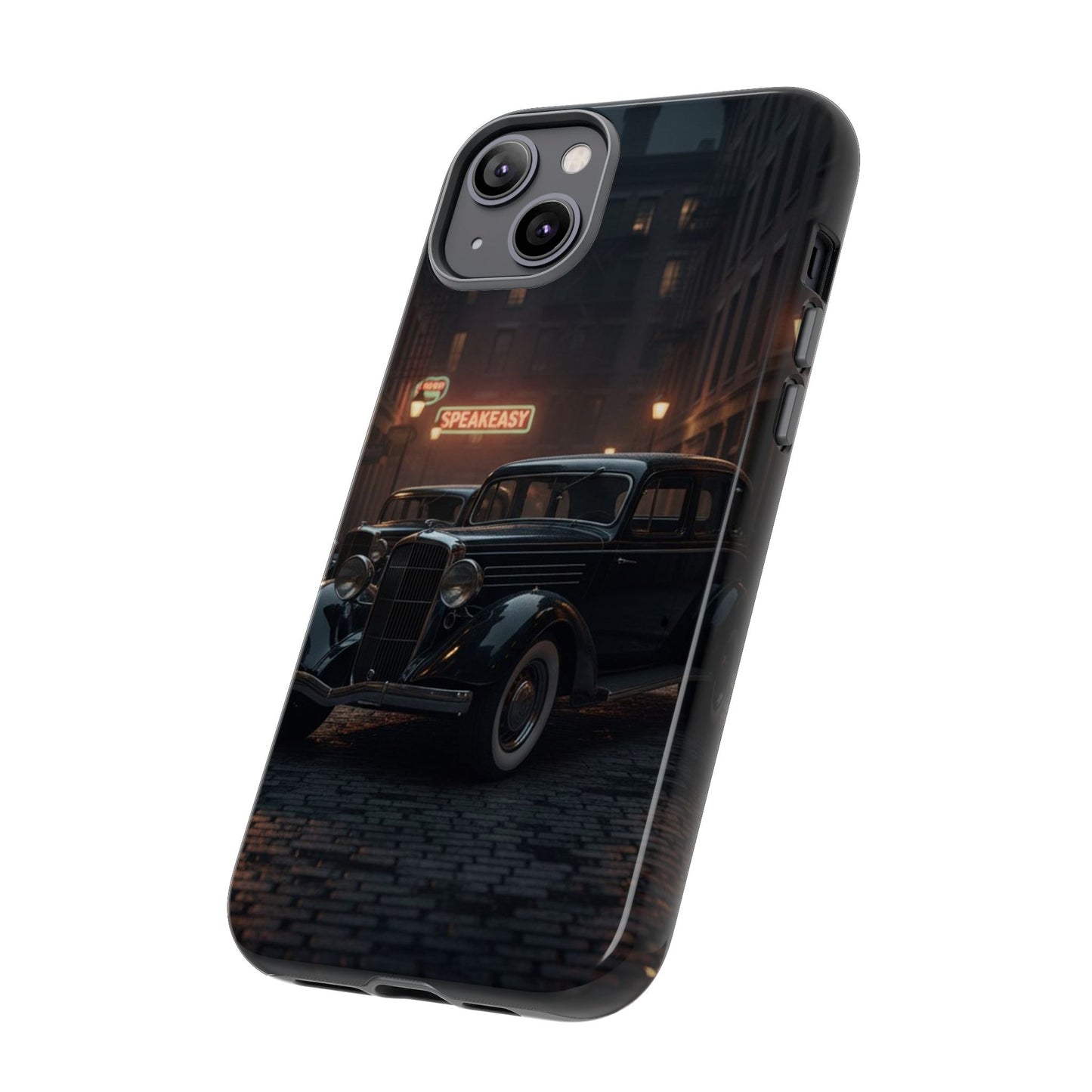 Vintage Classic Car Phone Case | Retro Noir Aesthetic | 1930s Street Scene Tough Case for iPhone & Samsung