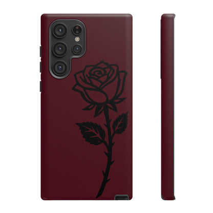 Black Rose Burgundy iPhone Case | Dark Aesthetic Shockproof Protective Cover