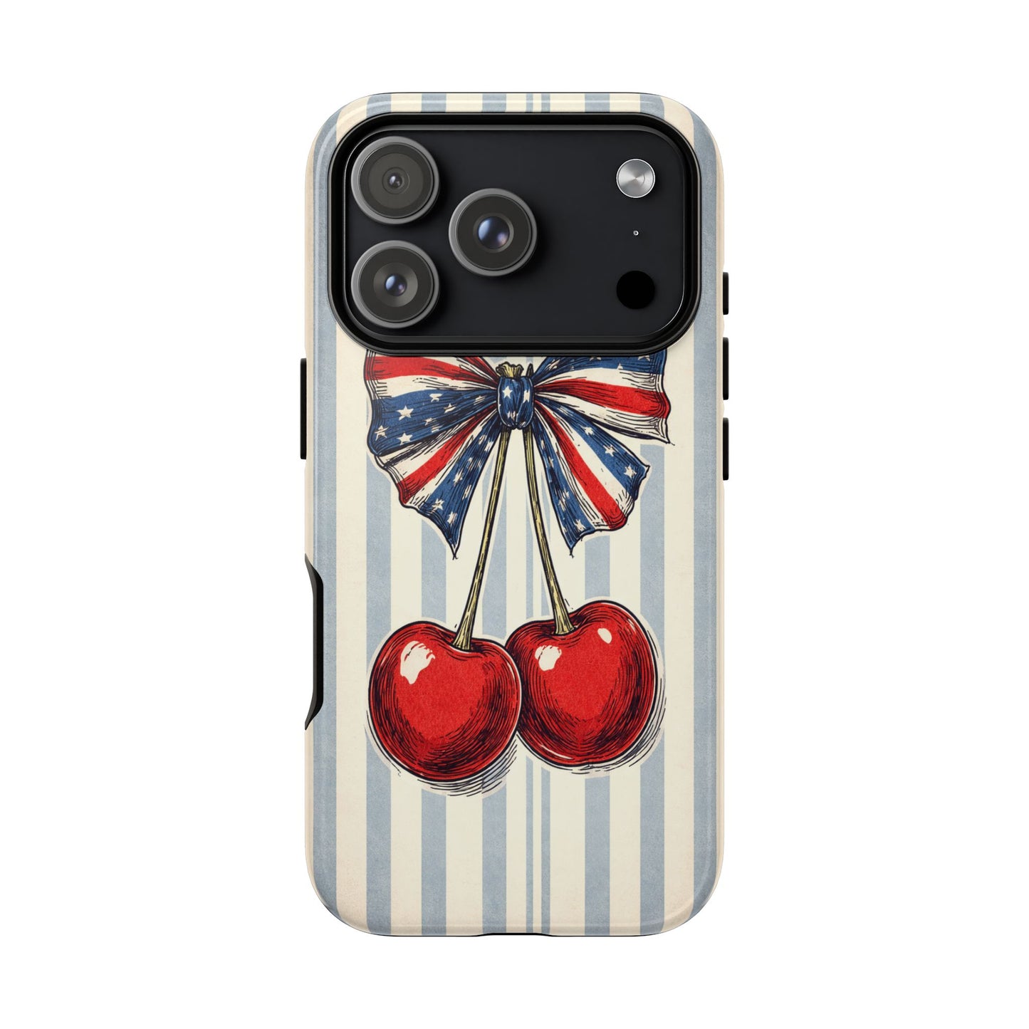 Patriotic Cherry Phone Case Americana Coquette Aesthetic iPhone Samsung